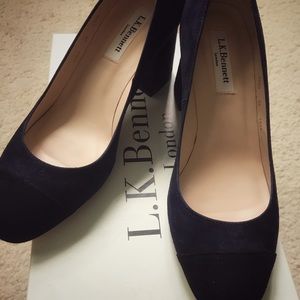 L.K. Bennett Francesca Cap Toe Pump, Navy